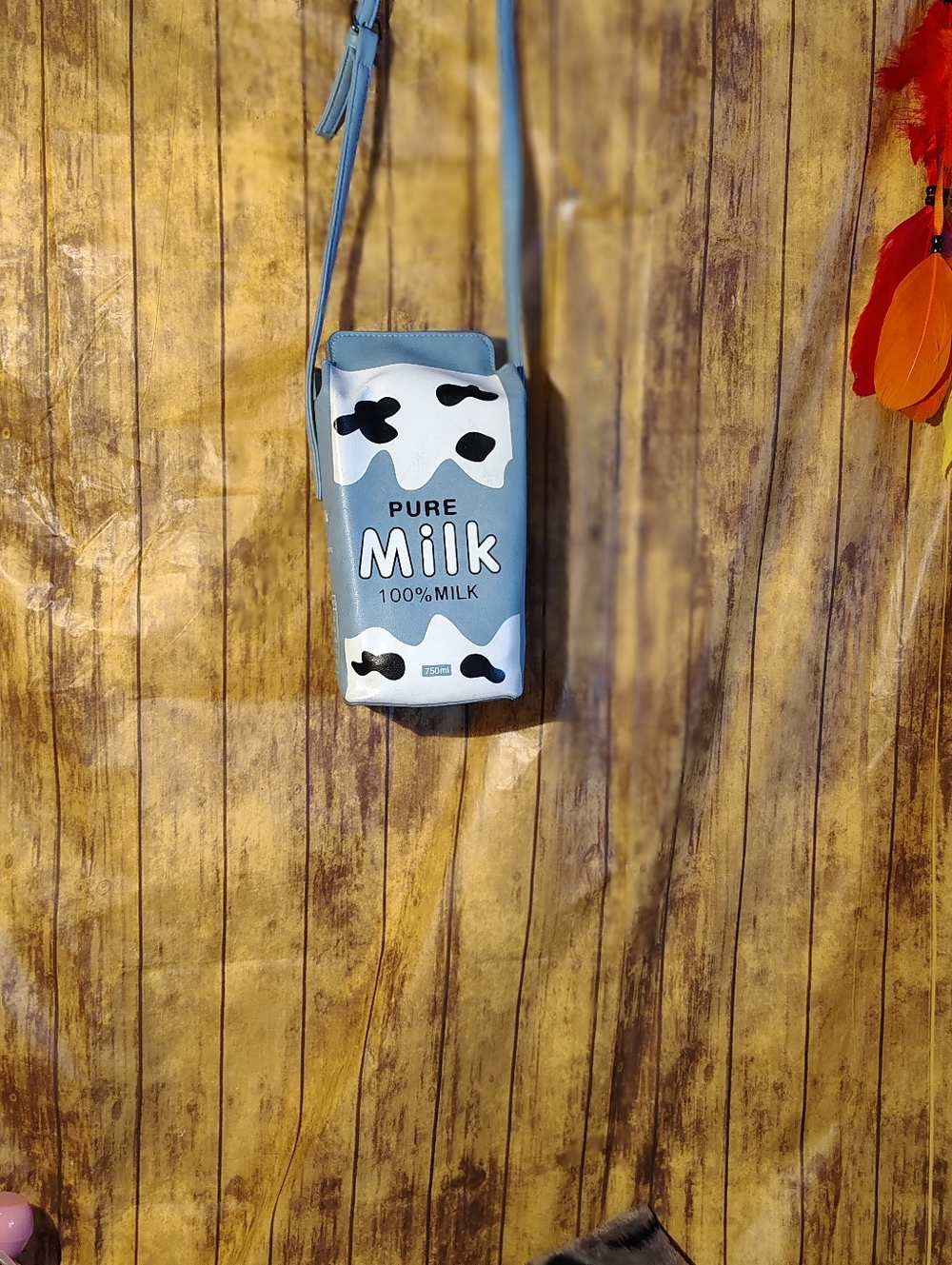 SHEIN Blue and White 'Pure Milk' Crossbody Bag
